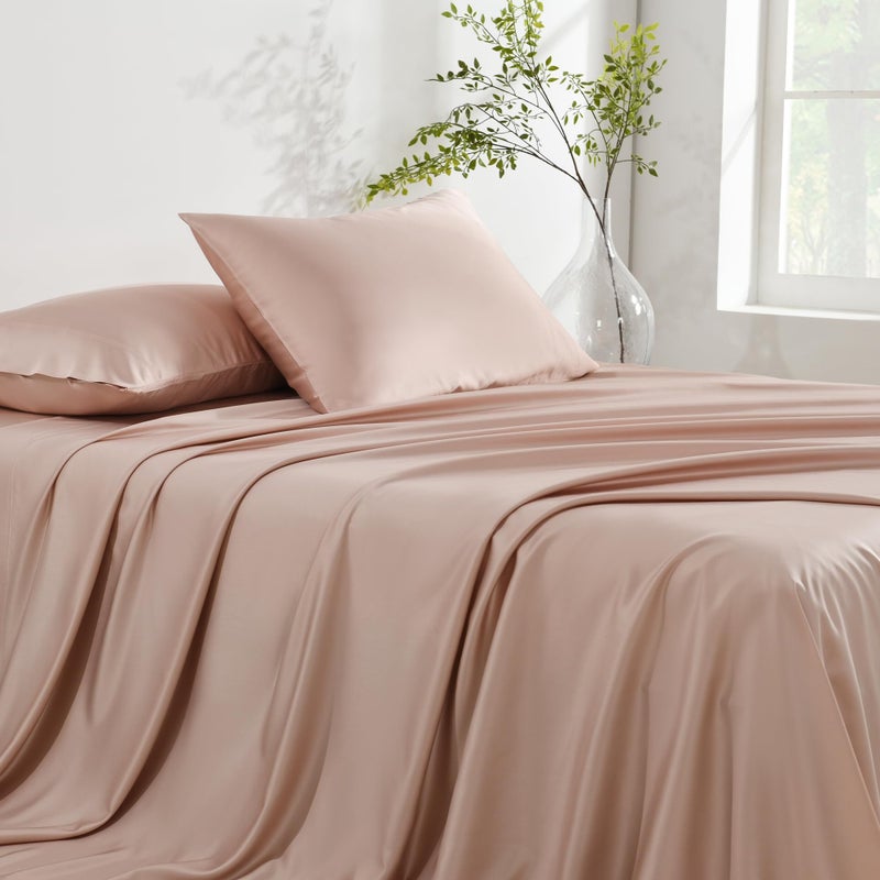 NATUREFIELD Silky Bed Sheets Set Full Size (4pc), Rayon Derived from Bamboo Blend, Soft Cooling Sheets with Deep Pockets, Hotel Luxury Bedding Sheets & Pillowcases - Image 3